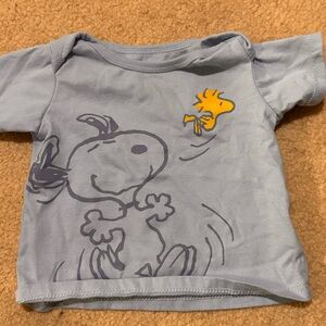 Snoopy Baby Long Sleeve Shirt Blue Peanuts Graphic Tee